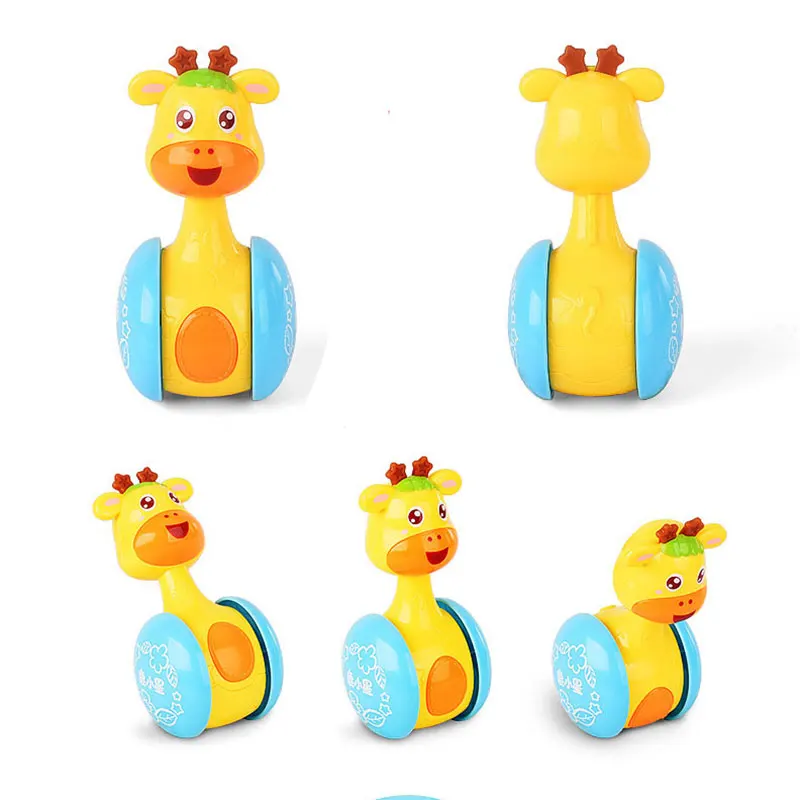 0-12 Months Baby Rattles Tumbler Doll Baby Toys Sweet Bell music Roly-poly Learning Education Toys Gifts Baby Bell Baby Toys 