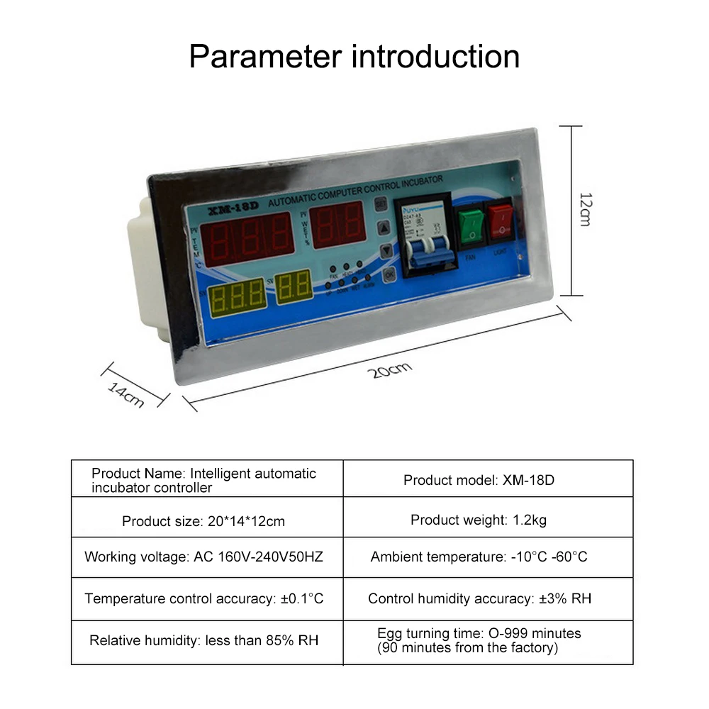 Full Automatic Egg Incubator Controller XM-18D Thermostat with Temperature Humidity Sensors for Sale Farm Animal Supplies Full Automatic Egg Incubator Controller XM-18D Thermostat with Temperature Humidity Sensors for Sale Farm Animal Supplies