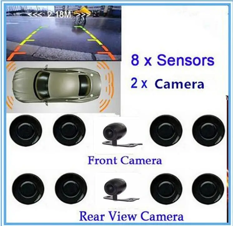 8 sensor parking assisstance front+back car detector car parking sensor