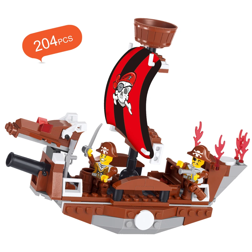 

204Pcs Enlighten Blocks Treasure Robbing Break Out Bricks Series Blocks Set Adventure Toys for Children
