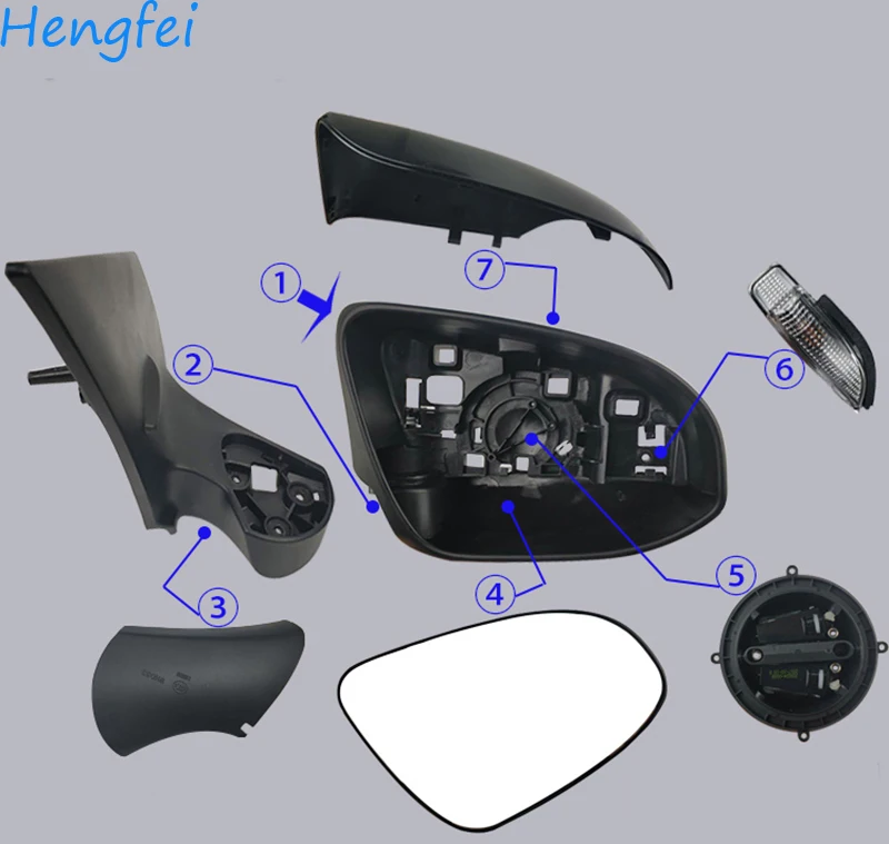 

HengFei car accessories for Toyota Yaris 2012~2019 models Rearview mirror Assembly Rearview mirror cover frame turn signal