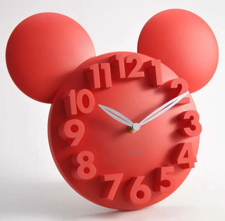 

Mickey Mouse 3D wall clock digital large decorative wall clock modern design silent hanging wall kitchen watch mural home decor