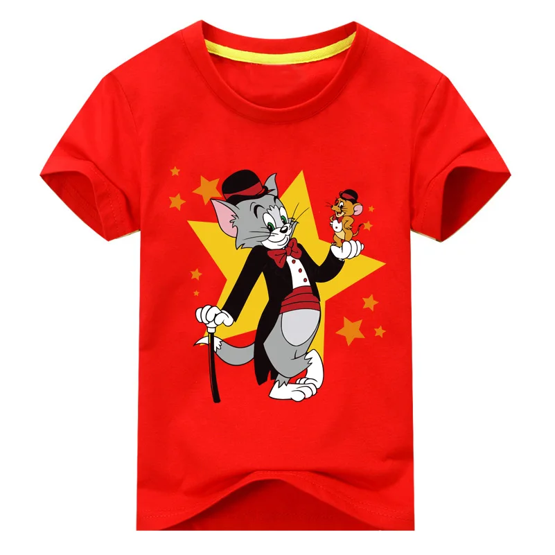 Г. Детская футболка для мальчиков и девочек с рисунком мышки, кота, футболки с короткими рукавами, топы, одежда Детский хлопковый летний костюм ACY109