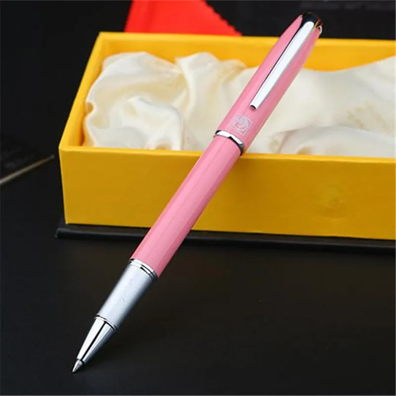 

1pc/lot Picasso Roller Ball Pen 916 Pink Pen Silver Clip Malaga Canetas Picasso Canetas Ball Pens Writing Supplies 13.6*1.1cm