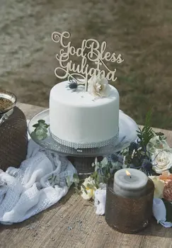

Cake topper for Baptisms, First Communions, and Confirmations.Baptism cake topper, God bless cake topper
