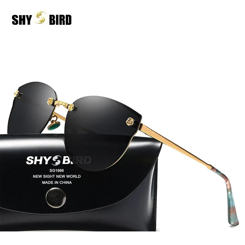 

SHYBIRD Fashion Female Polarized Sunglasses Women Cat Eye Glases Ladies Sun Glasses Mirror With box oculos de sol