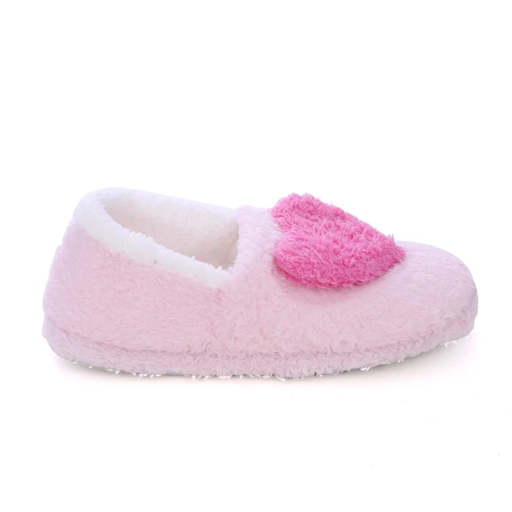 CuddlyIIPanda New Coral Velvet Women Home Slippers Heart-Shaped Print Indoor Slippers Leisure Casual Winter Slippers 3