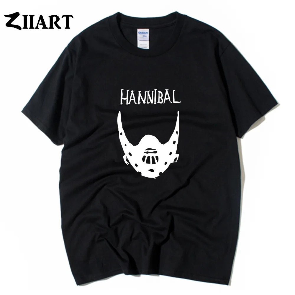 

Hannibal Lecter Mask Drawing Warriors Stencil Silence of the Lambs Couple Clothes Boy Man Summer Short-Sleeve T-Shirts ZIIART