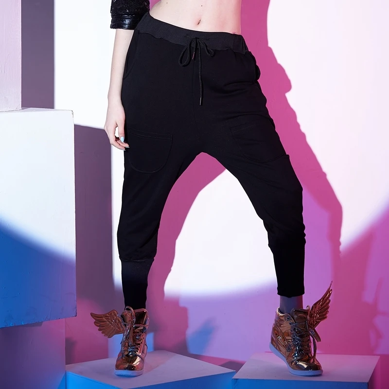 

Autumn and Winter Female Casual Hip Hop Dance Pants women street wear Multi Pockets harem Trousers womens skinny sweatpants