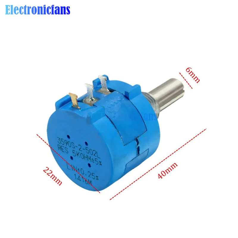 3590S-2-502L роторный проволочный прецизионный потенциометр Pot 10 Turn К 5 K Ohm