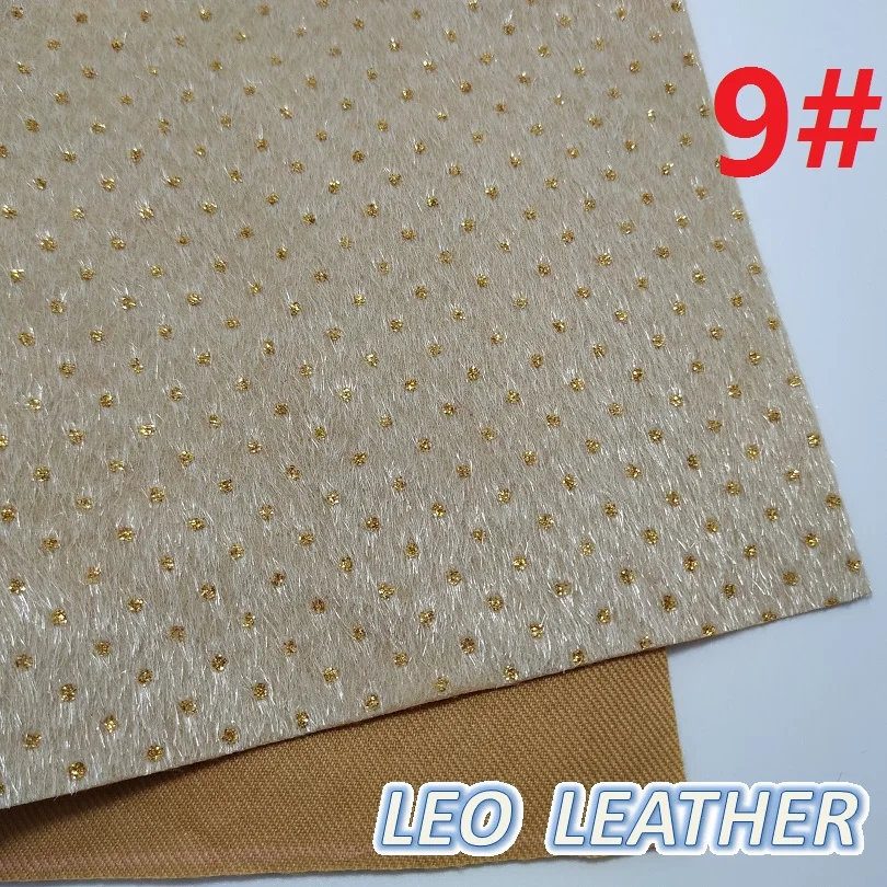 1PCS 21X29CM Immitation cow leather Fabric With Gold Dots For DIY Accessories 9S83A - Цвет: 9