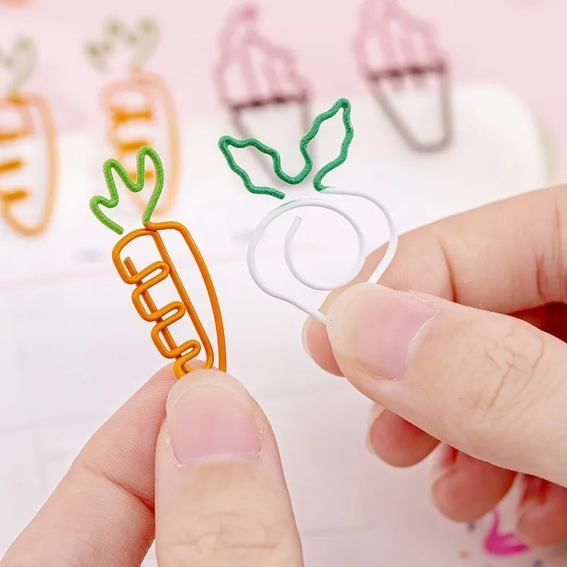 Cartoon Creative Carrot Metal Paper Clips 10 Pieces