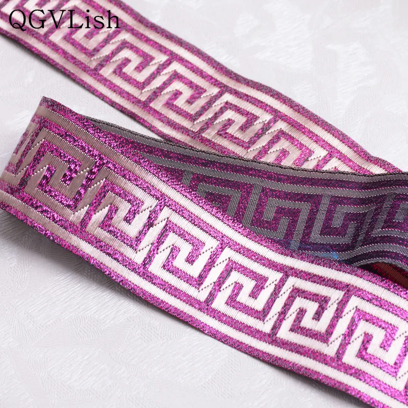 

QGVLish 9M/lot 3cm Wide Jacquard Curtain Lace Ribbon Belt Lace Trims Webbing DIY Valance Sofa Cushion Decor Curtain Accessory