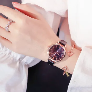 

Creative Individual Tremble with Star Concept Optical Phantom Watch Ladies Fashion Leisure and Atmospheric Spark Women