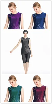 

Hot Sleeveless Muslim Girl Malaysian Women Swimsuit Short Sleeve Beach Swimwear Modesty Style Muslim Swim Clothing