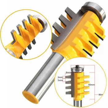 

Drillpro Reversible Finger Joint Glue Joint Router Bit - 1/2" Shank Wood Cutter