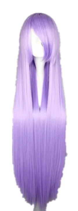 

Fei-Show Straight Wig 100 CM/40 Inches Purple Halloween Hair Synthetic Heat Resistant Carnival Cos-play Salon Party Hairset