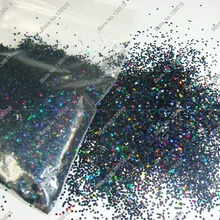 50 г-1 мм(1/2") Голографическая Лазерная черная блестящая шестиугольные Блестки Форма для украшения ногтей и блестки для рукоделия