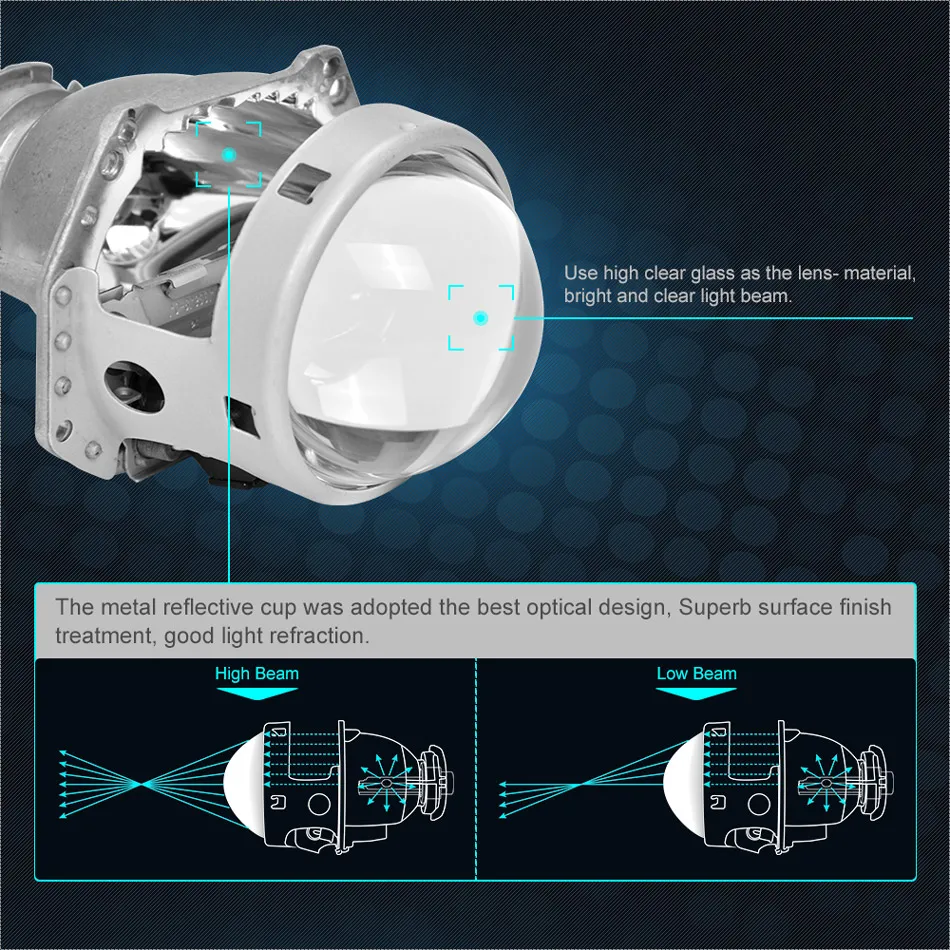 Авто 3 ''фары HID Bi-xenon объектив для Hella 5 проектор Замена одной ксеноновой фары модернизации D1S D2S D3S D4S лампы