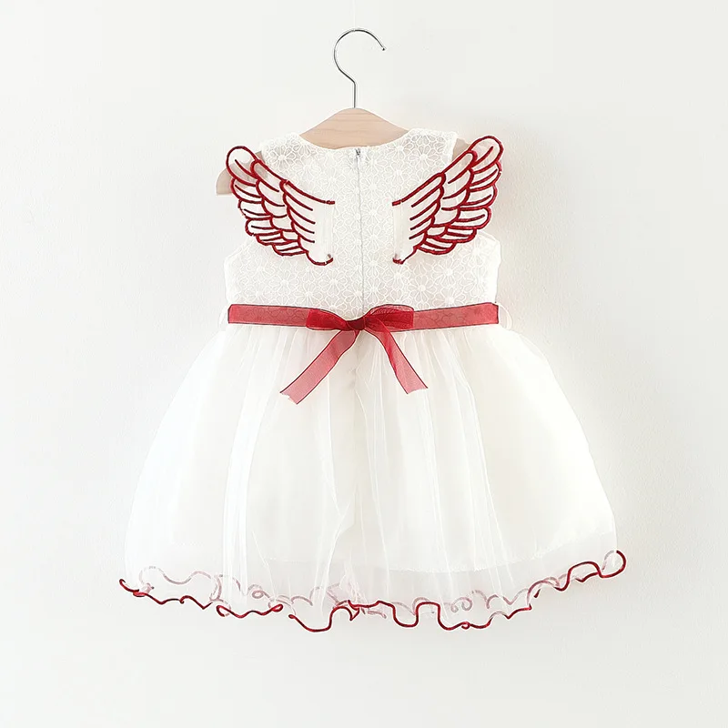 

2018 Vestidos Mujer Menina Angel Wings Baby Girl Princess Dress New Arrival Summer Toddler Kids Sleeveless Flower Infant 1-3yrs