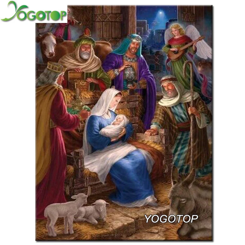 

YOGOTOP 5D DIY Diamond Painting Cross Stitch Religion Jesus Needlework Square Diamond Embroidery Full Diamond Decor Crafts ZB052