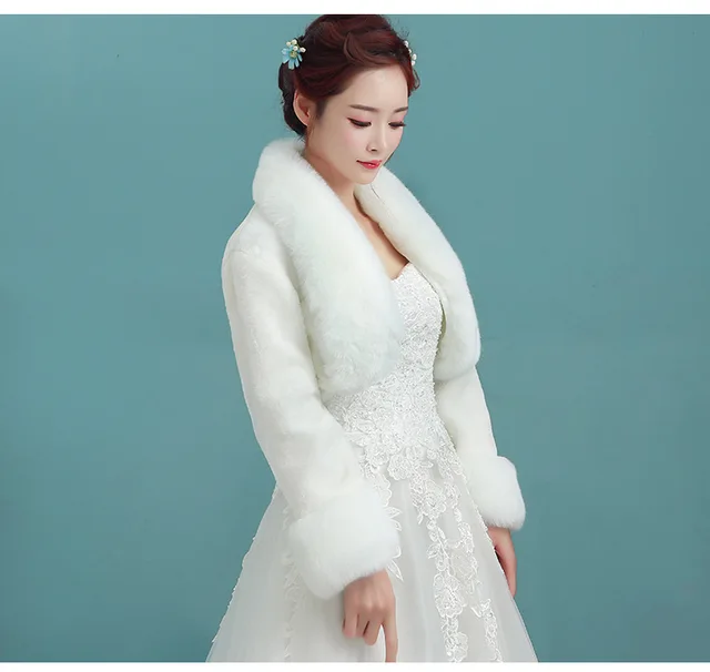 Warm Long Sleeve Bride Wraps Winter Wedding Dress Bolero Shawl Shrug Warm Long Sleeve Bride Wraps Winter Wedding Dress Bolero Shawl Shrug Alibaba Bridal Coat Scarf