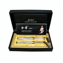 Jinhao 1200 Vintage Luxurious Silver Metal Fountain Pen & Rolllerball Pen In Noble Gift Box, Dragon Clip Ink Pens Collection jinhao dragon and phoenix antique silver and red screw fountain pen with gift box j1063