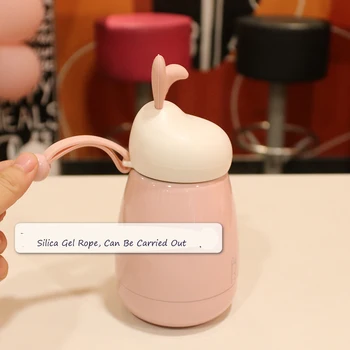 

260ml Korean Thermos Cup Girl Cute Little Rabbit Belly Bottle Stainless Steel Vacuum Water Cup Students Portable
