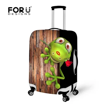 

FORUDESIGNS Elastic Luggage Protective Covers 3D Curious Frog Printing Stretch Cover for 18-30 inch Trolley Case Dustproof Cover