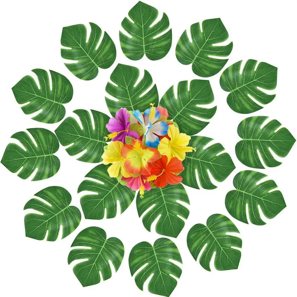 24pcs Hibiscus Flowers Hawaii Party Summer Party Diy Decorations Artificial Flowers Hula Girls Favor Hair Decoration Flower