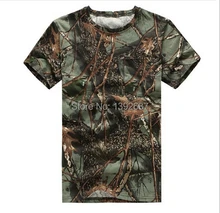 New men’s outdoor camouflage T-shirt summer loose round neck short sleeve for hunting and fishing