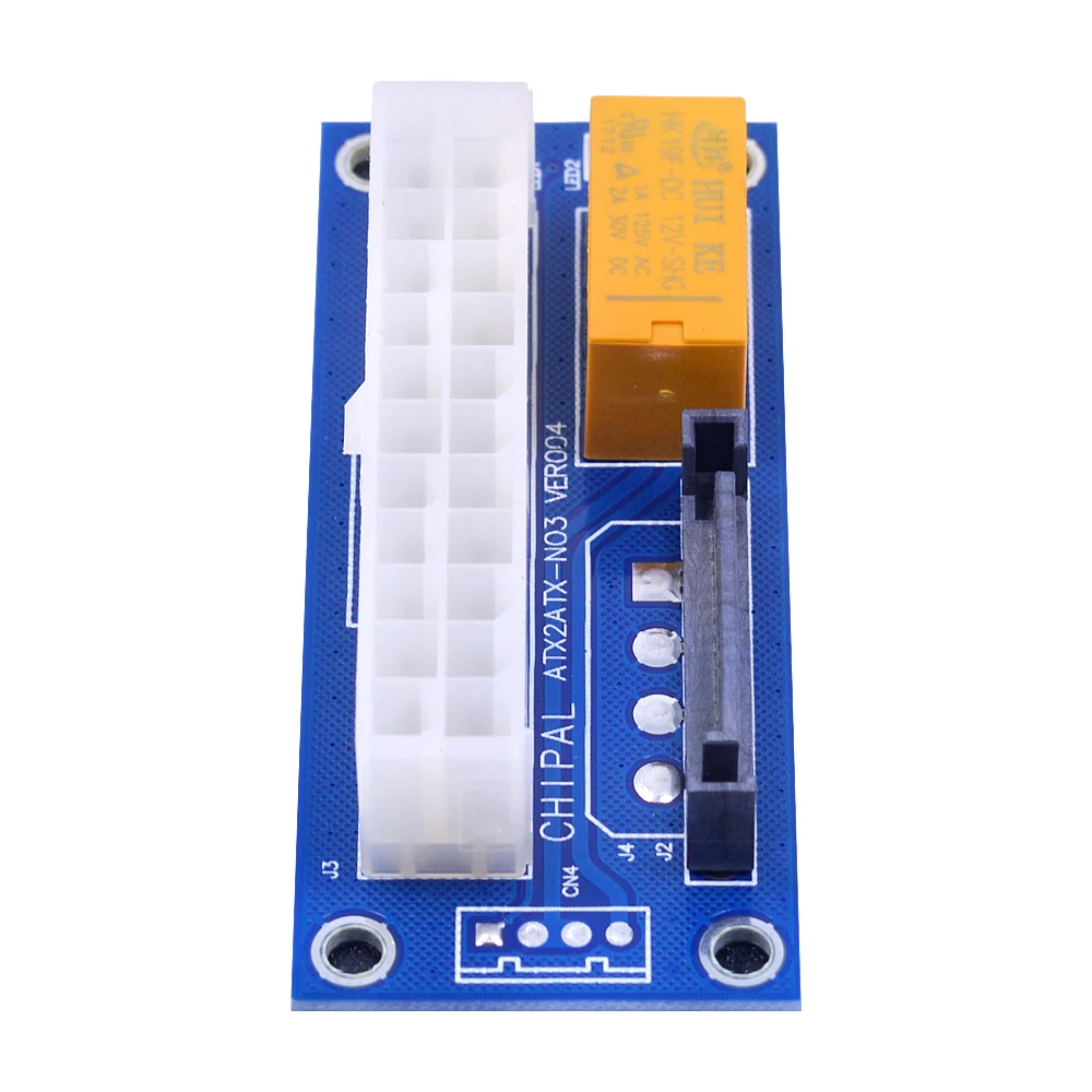 CHIPAL 100 шт. ATX 24Pin SATA 15Pin двойной PSU адаптер Molex Питание синхронизации Starter Extender Cable Card