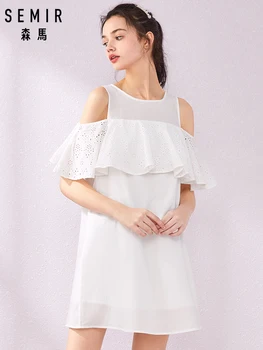 

SEMIR Dress women 2019 popular summer dress white solid color sweet beauty dress fairy super sweet