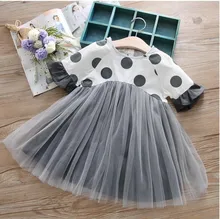 YGPF703636 2017 Mode Bébé Filles Robe Patchwork Dentelle Robe Filles Robe D’été Flare Manches Patchwork robe de Bal