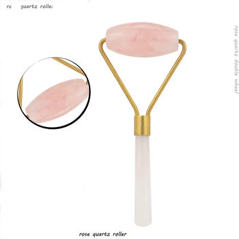 

10Pcs Natural Rose Quartz Facial Roller Neck Healing Slimming Massager Skin Tool Neck Rejuvenation and Body Relaxation Derma Ice