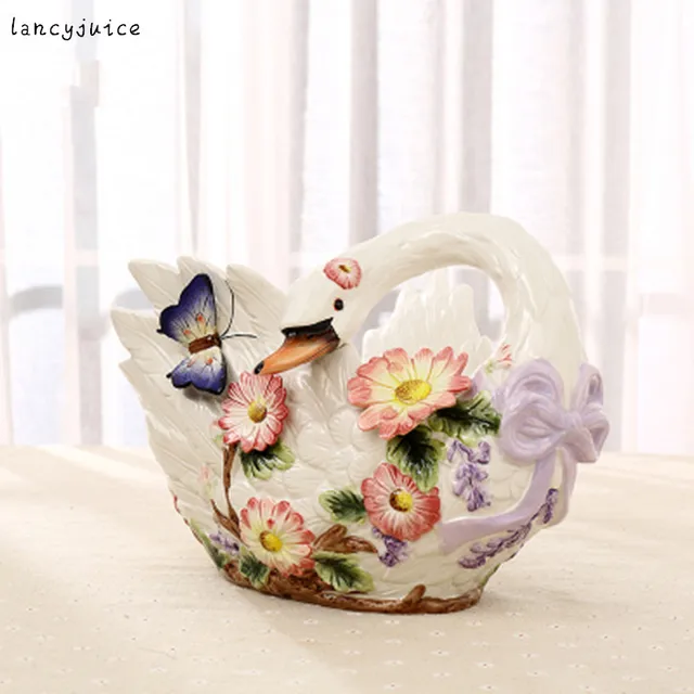 Ceramic Swan Salad Plate Erfly Fruit Candy Storage Dish Dessert Ceramic Swan Salad Plate Erfly Fruit Candy Storage Dish Dessert Snack Home Decor Wedding Decoration Handicraft