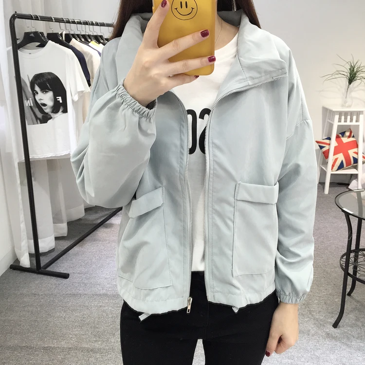 Women Jacket Basic Coat Spring Summer Newest Fashion Female Casual Long Sleeve Loose Solid Short Thin Jacket Outerwear Coat