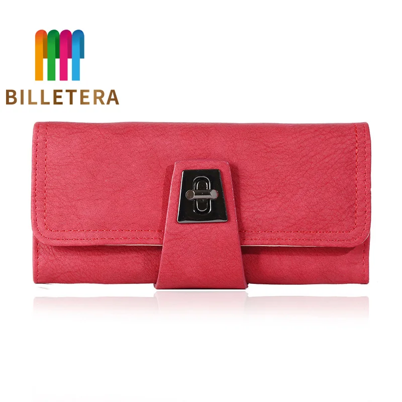 

BILLETERA New Women Pure Style Long Clutch Hasp Wallets Lady Fashion Coin Holders