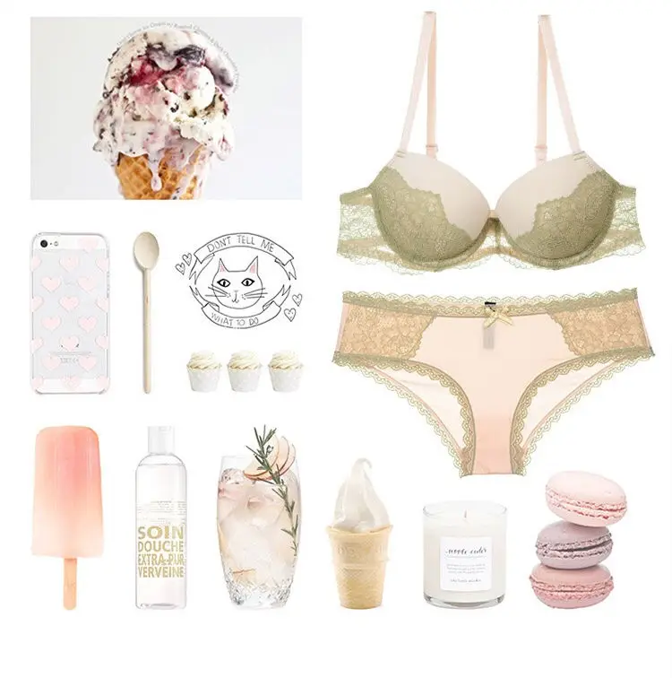 Newest Spell Color Sexy Women Bra Sets Lace Embroidery VS Bra Push Up Underwear Bras Brief Sets