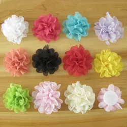 

Baby Kids 3Inch Flowers Eyelet chiffon hole lace flower no clips headband flower DIY Photography props Freeshipping A106