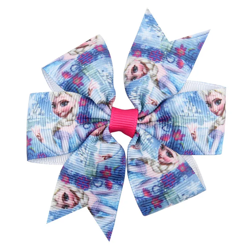 2 pcsDisney мультфильм замороженная заколка для детей девочка подарок на день рождения бант аксессуары Эльза Принцесса Кукла леди голова носить косметическая игрушка - Цвет: Серый