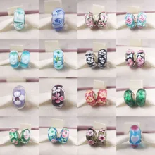 Прямая поставка, европейские разноцветные стеклянные бусины Lampwork из муранского стекла Aolly, очаровательные бусины, подходят для Пандоры, для девочек, DIY Браслеты и браслеты, ювелирные изделия