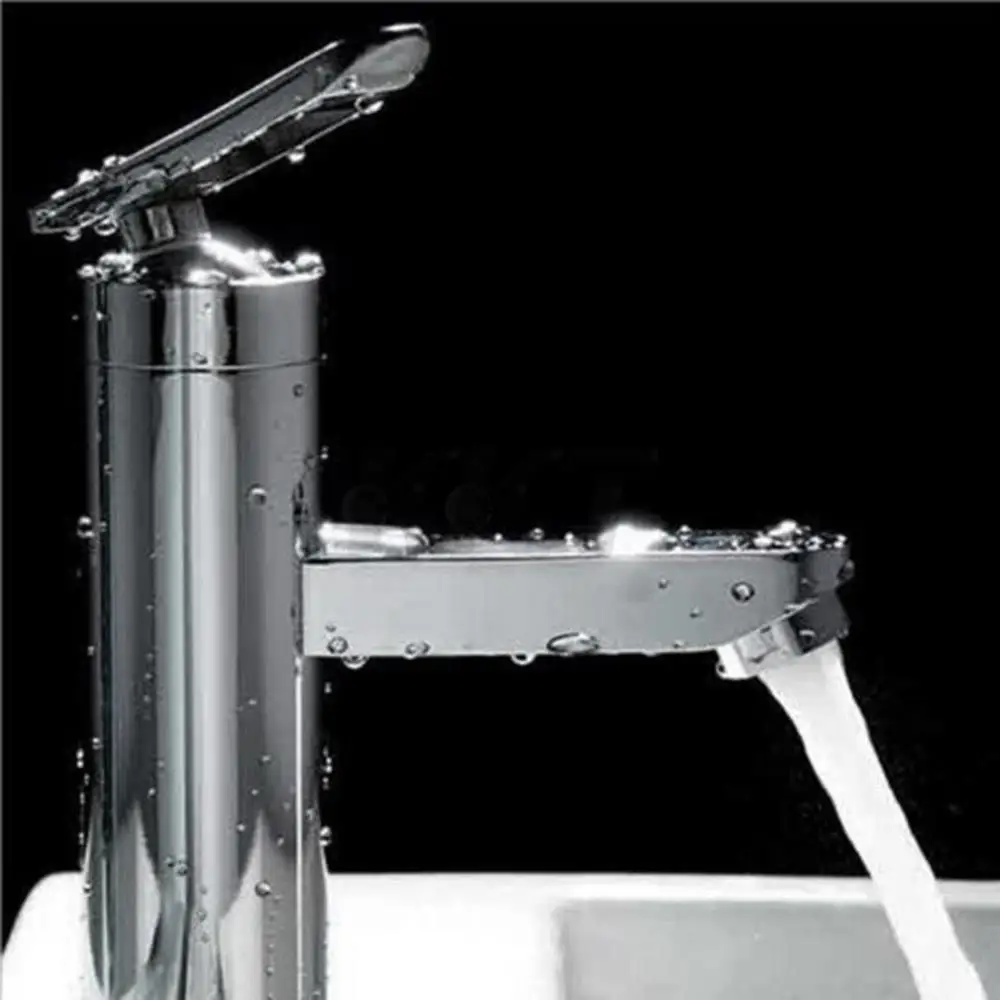 

2017 Brushed Chrome Waterfall Bathroom Basin Faucet Single Handle Sink Mixer Tap Hot Search