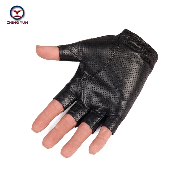 CHING YUN 2019 Man Gloves Leather Fingerless Gloves Tactical Male Semi-finger Protective Ride Non-slip Mitts Wear-resisting 1006