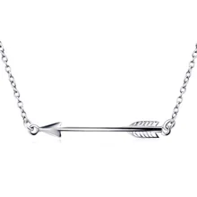 Hot 2017 De Moda baño de Plata Flecha de Cupido Colgante Collier Femme Mujeres Collar de La Joyería de Plumas Collares Collares Mujer