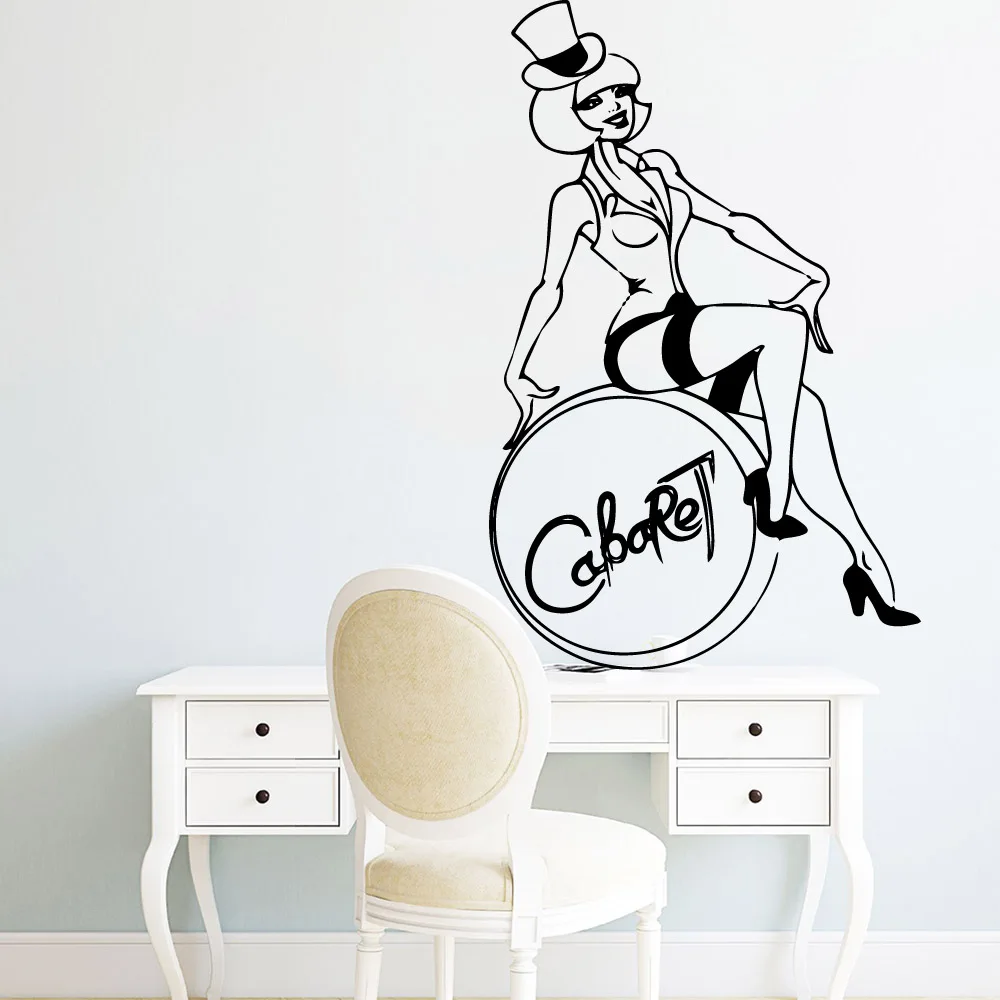 

Drop Shipping cabaret Wall Art Decal Wall Stickers Pvc Material For Kids Room Living Room Home Decor Removable Decor Wall Decals