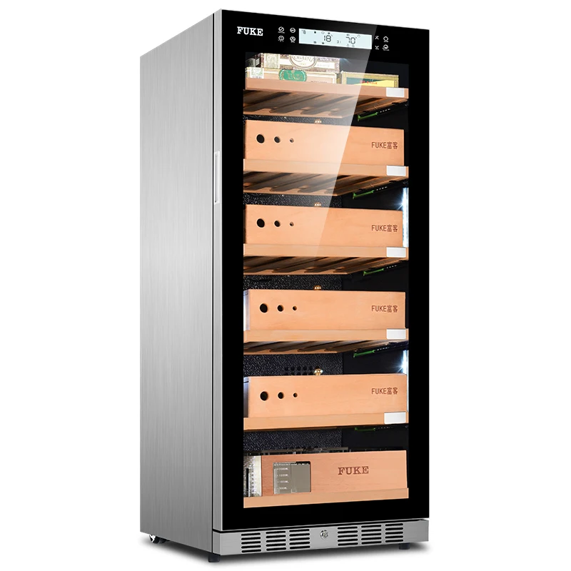 

FK-128C5 cigar cabinet humidor led light humidor Cooler Humidor Cabinet Spanish Cedar wood Cigar Cooler