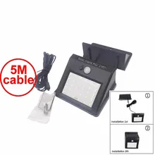 30 светодиодный 500lm солнечный светильник раздельный монтаж pIR motion 3 senser HOOREE светодиодный Солнечный настенный La IP 5 м кабель Уличный настенный светильник для палубы гаража