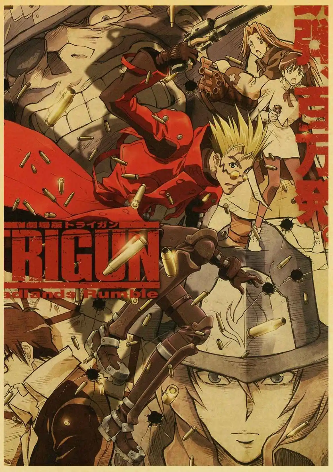 Японское аниме Trigun максимальный Каратель Vash the Stampede винтажный бумажный плакат настенная живопись украшение дома 42X30 см 30X21 см