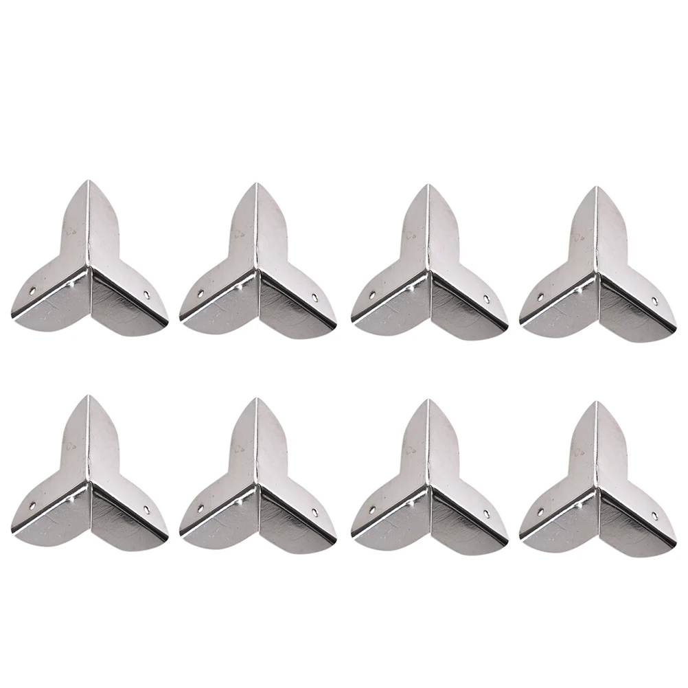 

8Pcs Sliver Metal Corner Protector For Furniture Wooden Box Case Decorative Feet Leg